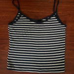 Brandy Melville white and blue striped tank top Photo 0
