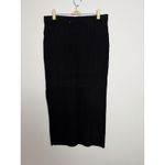 House of Harlow 1960 Black Ribbed Pencil Skirt Size Large Side Slit Mid Length Photo 2