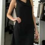 Alyn Paige Vintage Y2K Asymmetric Cowl Neck Midi Dress Black Size 5/6 Photo 2