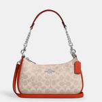 Coach NWT CV933 Teri Shoulder Bag In Signature Canvas & Leather crossbody Photo 5