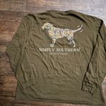 Simply Southern Outfitters Long Sleeve Dog Camo Graphic T Shirt Olive Green XL Photo 1