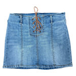 Garage  XS Denim Lace-Up Mini Skirt Photo 0