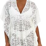 Miken Swim or bathing suit lace coverup or robe, size Large in beige. Photo 1