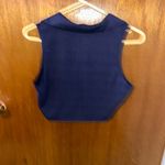 SheIn  Blue Crop Tank Top with Notched Collar Photo 1
