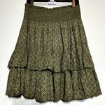 Ralph Lauren Lauren Tiered Skirt Printed Smocked Pleated Fairy Olive 8 30" Photo 4