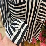 Sans Souci Stripped Black/White Silky Blouse Photo 1