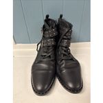 Ted Baker Women Size 8.5 Kelanaa Lace Up Studded Biker Moto Boots Black Combat Photo 3