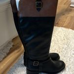 Solanz Full Length Boots Black Tan Zip up Gretchen Winter Dress Womens 7.5 New Photo 7