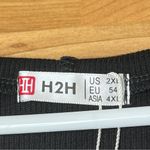 H2H Size 2XL Sleeveless Hooded Black Ribbed Top New With Tags Photo 8