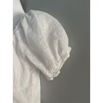 Hollister Eyelet Crop Top M White Cotton Smocked Milkmaid Bustier Festival Beach Photo 2