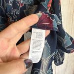 Gap Navy Blue Floral Casual Business Medium Blouse Sheer Photo 4