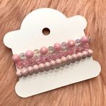 Boutique Kawaii Pink Beaded Bracelet Set Strawberry Charm Photo 2