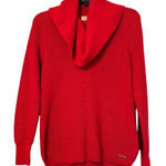 MICHAEL KORS red sweater cowl neck waffle knit XS Photo 0