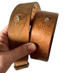 Hipwear brown leather belt western rustic studded boho Large Photo 1