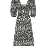St. Roche NWT Romaine Wrap Dress in Black/White Mushroom Pattern Size 8 Black Photo 0