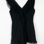 C/MEO COLLECTIVE Black Ruffle Romper Playsuit One Piece Size Small S T1485 Photo 2