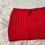 Edikted  Leola Ladder Knit Mini Skirt Red L Photo 4