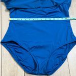 Becca  Turquoise Blue One Shoulder Swim Dress Plus Size 1X Photo 11