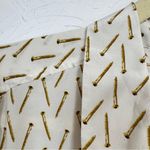 Equipment  Silk Tan Brown Nail Print Button Down Shirt Womens s Whimsical Casual Photo 2