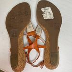 Michael Kors Micheal Kors Orange Leather and Cork Wedge Thong Sandal 9.5 Photo 2