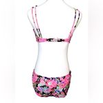 No Boundaries  Pink Black‎ Floral Bikini Swim 2pc Swimsuit LARGE Beach Cruise Photo 2