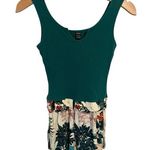 SheIn Tank Top Romper Womens Size XS Emerald Floral Ribbed Jumpsuit Shorts NWT Photo 0