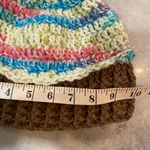 Handmade Crochet Rainbow Vanilla Cupcake Beanie Winter Hat Cozy Comfy Warm Photo 2