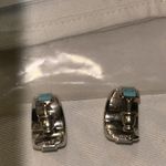 Christian Dior DIOR CODE EARRINGS Silver-Finish Metal and Turquoise Lacquer Photo 7