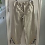 Maeve Anthropologie  Khaki Hallee Embroidered Wide Leg Cropped Pants 6 Boho Photo 6