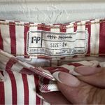 Free People  Red Cream Pencil Denim Skirt Photo 3