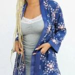 Morgan Lane NWT Allie Robe Navy Pink Floral in L/XL Size Photo 1