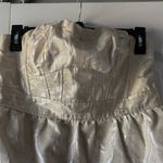 American Eagle  Outfitters silver and beige brocade strapless dress Size 8 Photo 1