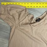 7 For All Mankind Tan Short Puffed Sleeve V-Neck Women's T-Shirt Size XS Photo 8