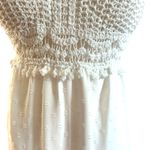 SheIn Crochet Midi Baby Doll Halter Dress Y2K Fairy White  Textured Tiered SZ SM Photo 3