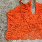 Aerie  Hibiscus Lace Halter Bralette Orange Small NEW Photo 7