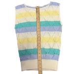 Women's Crochet Pastel Striped Preppy Sweater Vest Size undefined Photo 6