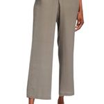 Johnny Was  WIDE LEG 100% SILK CROP PANTS WITH DRAWSTRING GREY SZ XL Photo 3