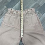 ZARA  High Rise Barrel Leg Paper Bag Crop Jeans Baggy Beige Peach 12 Photo 10