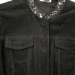 Harold's Black Corduroy Jean Jacket with Embellished Collar Sz M Size M Photo 1