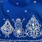 Mountain Lake  XL womens blue white full zip up vest snowmen trees holiday theme Photo 11