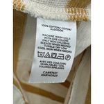 Loft  Top Women XS Cream Yellow Striped Boat Neck Long Sleeve 100% Cotton Tee Photo 5