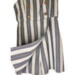 Pull & Bear  Striped Romper With Buttons Blue and White Women's Size Small Photo 5