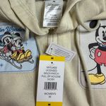 Disney Freeze  Mickey & Friends Licensed Multi-Patch Zip Hoodie Women’s M Ivory Photo 8