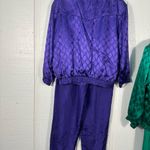 Fuda Vintage 1990s 100% Silk Purple Track Suit Size Medium EUC Photo 1