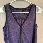 Petticoat Alley Purple Black Front Tie Sleeveless Lightweight Tank Size Small Photo 1