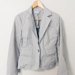 CAbi Gray & White Striped Blazer - Size 2 Photo 0