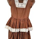 Kate Schorer Vintage 60s 70s Brown Polka Dot Swing Dress Kate Schorer Western M Size M Photo 0