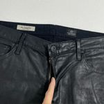 AG Adriano Goldschmied  Black Coated Wax Skinny‎ Legging Jeans Sz 32 Faux Leather Photo 5