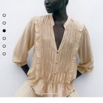 ZARA  NWT ruffe pleated button elegant top Photo 1