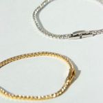 Silver Tennis Bracelet, Cubic Zirconia Tennis Bracelet, Diamond Bracelet Photo 6